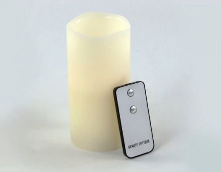 LED Κερί Με IR Controller Μπαταρίας Ø75x150mm Θερμό Λευκό IP20