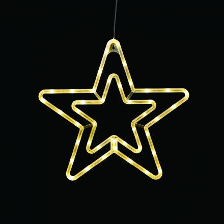 LED Πλαστικό Αστέρι 42 Λαμπάκια Θερμό Λευκό Μπαταρίας/USB