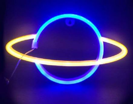 LED Πλαστικός Κρόνος Neon Μπαταρίας & USB 2.4W (3xAA) Milk Tube