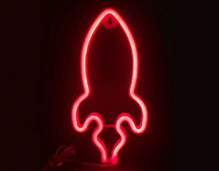 LED Πλαστικός Πύραυλος Neon Μπαταρίας & USB 2.4W (3xAA) Milk Tube