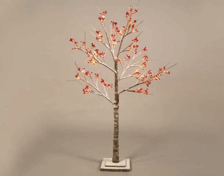 LED Χιονισμένο Red Berry Δεντράκι 48 LEDs mini 3.6W (Medium)