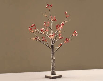 LED Χιονισμένο Red Berry Δεντράκι 24 LEDs mini 3.6W (Mini)