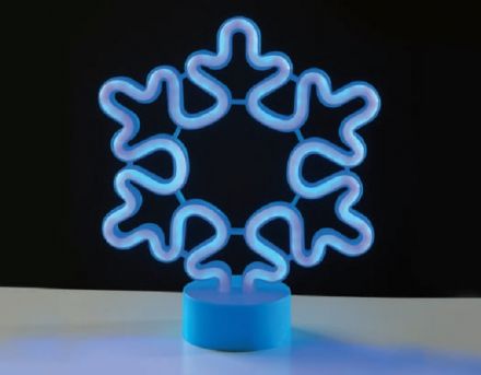LED Χιονονιφάδα Neon Μπλε Μπαταρίας & USB 2.4W (3xAA) Milk Tube
