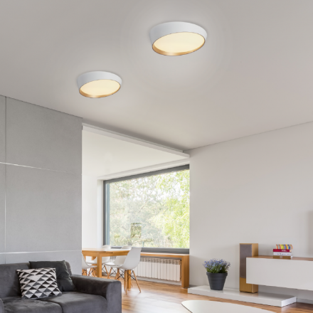 ACA Πλαφονιέρα LED 32W FEEDO CCT Λευκό Μέταλλο Φ40