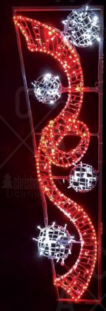 Ribbon Balls Αριστερό 512 LED Κόκκινο & Ψυχρό Λευκό IP65 200x60cm