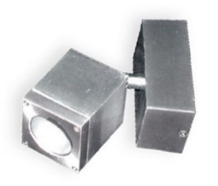 ACA Spot Επίτοιχο Τετράγωνο GU5.3 / MR16 Αλουμίνιο Nickel Mat IP65