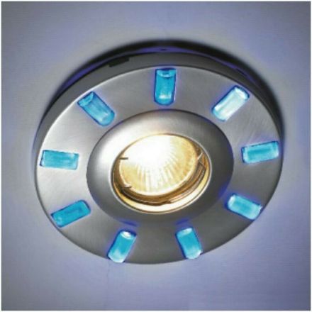 ACA Στρογγυλό Μεταλλικό Χωνευτό Σποτ με Ντουί GU10 / Ενσωματωμένο LED με 9LED σε Ασημί χρώμα 13.9x13.9cm
