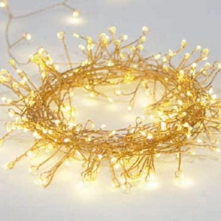 300 LED Λαμπάκια Cluster Με Χρυσό Καλώδιο Χαλκού 3m 6W & Πρόγραμμα