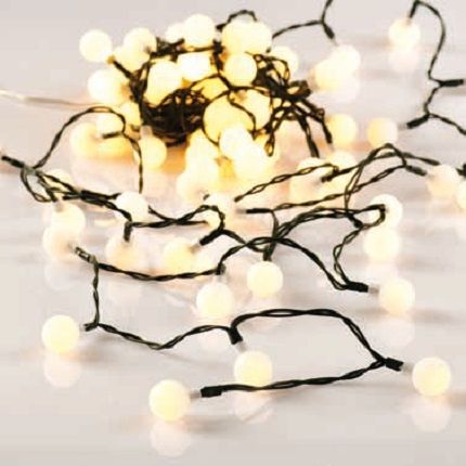 80 Λαμπάκια LED White Ball Steady Mode 8m 0.9W Warm White
