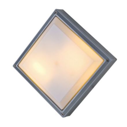 ACA Απλίκα Αλουμινίου 2xE27 Γκρι Οπάλ PC 27x27cm IP54