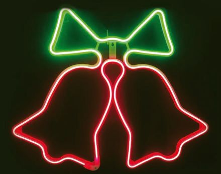 LED Φωτοσωλήνας Νέον Double Bells 300 Steady LEDs 2835 62x50cm IP44