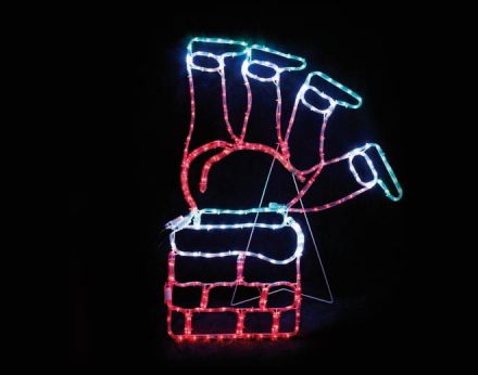 LED Φωτοσωλήνας Santa Climb Chimney 264 Flash Leds 3mm Multicolor 78x100cm IP44 με Βάση