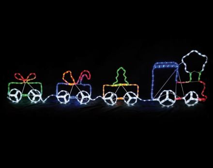 LED Φωτοσωλήνας Τραινάκι 312 Steady LEDs 3mm Multicolor 200x51cm IP44 με Βάση