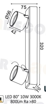 ACA Spot Ράγας LED 10W COB Αλουμινίου Pluto