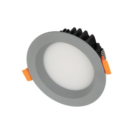 WATERA 60986 Χωνευτό Downlight Σποτ Panel LED 12W 1500lm 120° AC 220-240V Αδιάβροχο IP54 Ρυθμιζόμενο Λευκό CCT με Διακόπτη στο Σώμα 2700K/4500K/6000K Dimmable - Lumileds SMD Chip & TÜV SÜD Driver - Γκρι Ανθρακί Ματ - Μ10.8 x Π10.