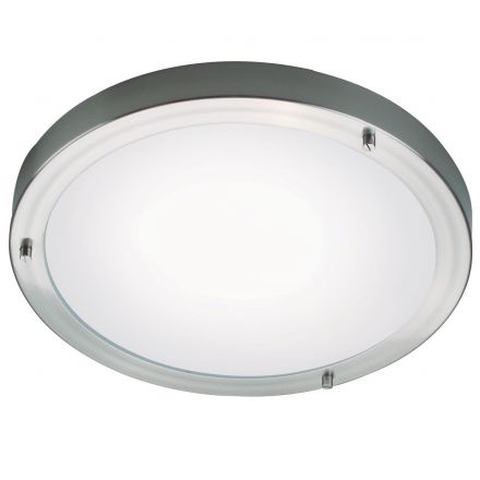 Πλαφονιέρα Ancona Maxi LED 2xE27 Μέταλλο Brushed Steel IP44/3