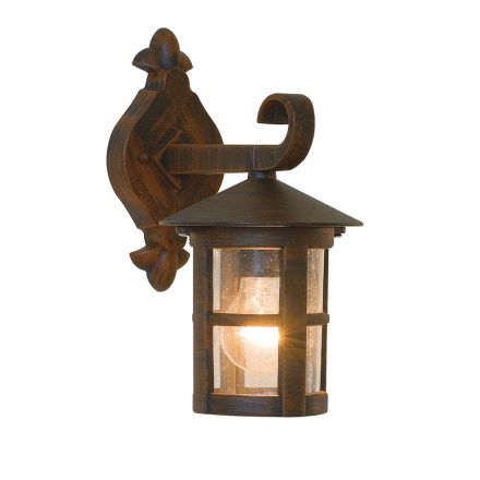 Απλίκα Κήπου 1xE27 Αλουμίνιο-Γυαλί Καφέ Skiathos IP44 15x30cm