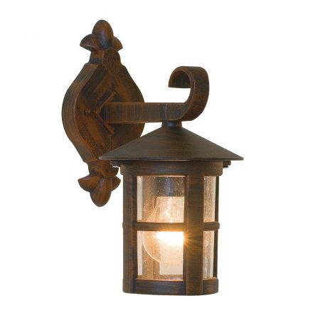Απλίκα Κήπου 1xE27 Αλουμίνιο-Γυαλί Καφέ Skiathos IP44 20x35cm