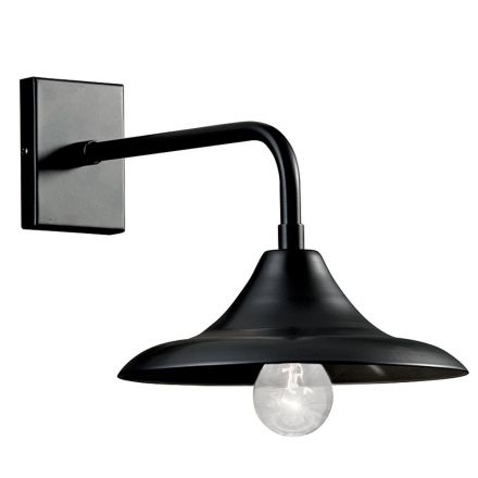 Απλίκα 1xE27 Μαύρη Με Σκιαδιο Malta 24cm IP23