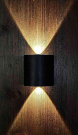 Απλικα Τοιχου LED 2W IP65 Μαύρο