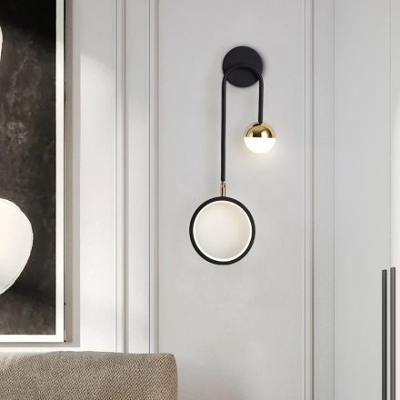 Απλικα Τοιχου 13W LED CCT Μαύρο-Χρυσό