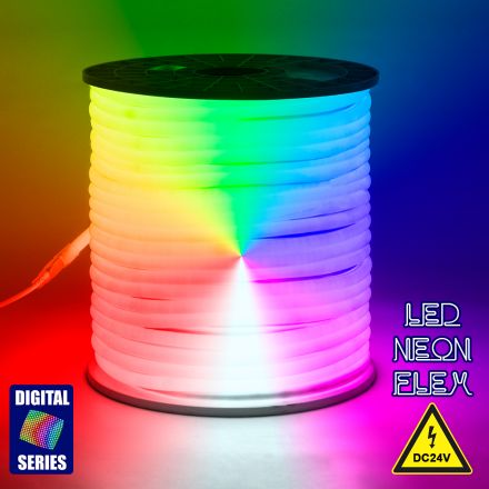 TUBE 360° Digital Magic Addressable Neon Flex LED 18W/m DC 24V 60LED/m 900lm/m - IP68 1m RGB Dimmable