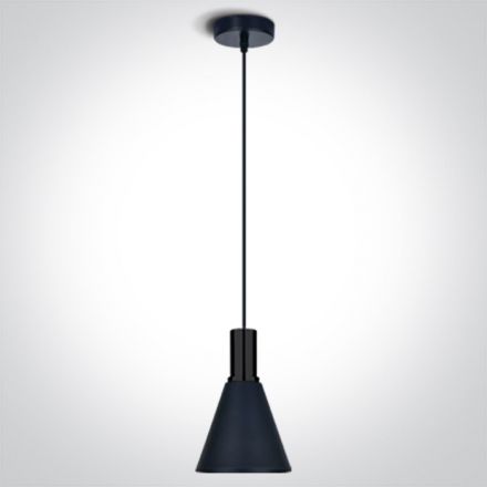One Light Κρεμαστό Φωτιστικό Cone LED E27 Αλουμίνιο Μαύρο 100-240V