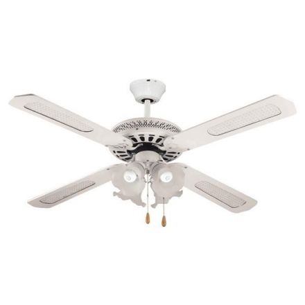 Ανεμιστηρας Οροφης Με 4 Φωτα E27 Λευκος Φ130 70W