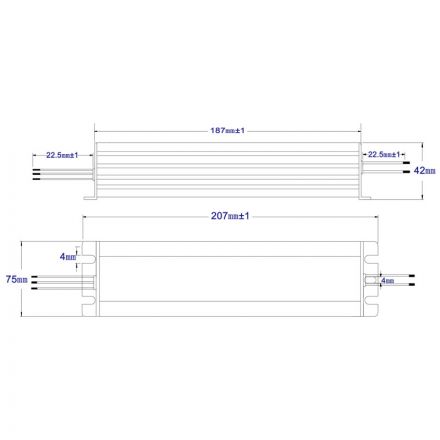 Τροφοδοτικό 250W 24V 170-264VAC 207x75x42mm IP67