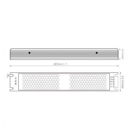 Τροφοδοτικό 300W TRIAC & 0/1-10V Dimmable 295x59x29mm IP20