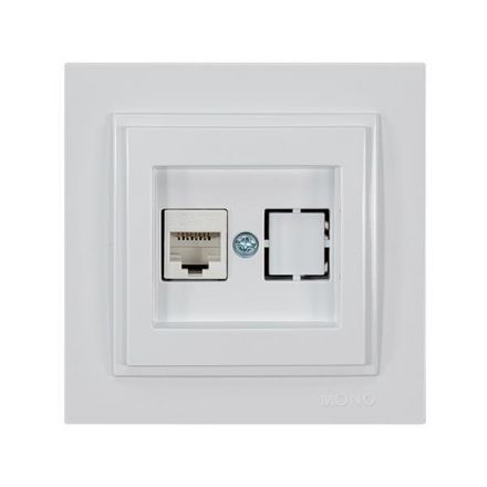 Πρίζα Data CAT 6 RJ 45 MONH Λευκή MONO