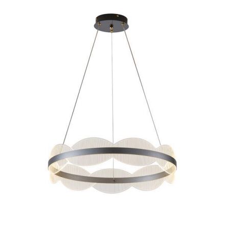 Κρεμαστό Φωτιστικό Ακρυλικό Στρογγυλό LED 60W 5400Lm 3000K - Ασημί - TORINO