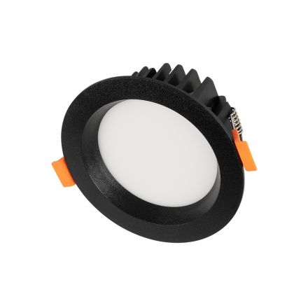 WATERA 60897 Χωνευτό Downlight Σποτ Panel LED 12W 1500lm 120° AC 220-240V Αδιάβροχο IP54 Ρυθμιζόμενο Λευκό CCT με Διακόπτη στο Σώμα 2700K/4500K/6000K Dimmable - Lumileds SMD Chip & TÜV SÜD Driver - Μαύρο Ματ - Μ10.8 x Π10.8 x Υ3.