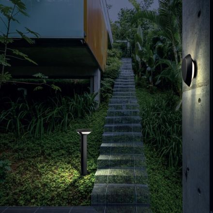 ACA LED Φωτιστικό Κήπου Αλουμινίου Berka Wall 7W IP54 Σκούρο Γκρι