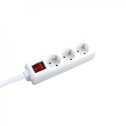 ACA Πολύπριζο 3 Σούκο Ασφαλείας Με Διακόπτη 16A IP20 Με Καλώδιο H05VV-F 3x1.5mm2 / Καθ. Μήκους 3m
