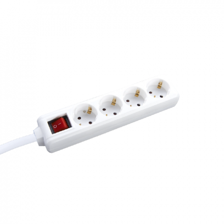 ACA Πολύπριζο 4 Σούκο Ασφαλείας Με Διακόπτη 16A IP20 Με Καλώδιο H05VV-F 3x1.5mm2 / Καθ. Μήκους 5m