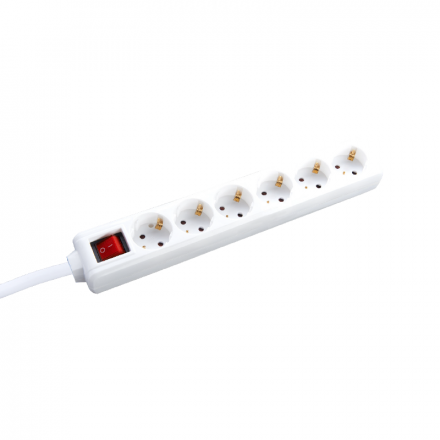 ACA Πολύπριζο 6 Σούκο Ασφαλείας Με Διακόπτη 16A IP20 Με Καλώδιο H05VV-F 3x1.5mm2 / Καθ. Μήκους 5m