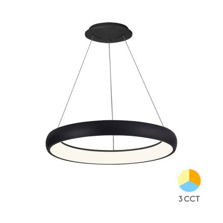 Κρεμαστό Φωτιστικό Bella LED 46W CCT 58cm Μαύρο 03481