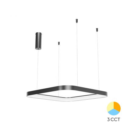 Κρεμαστό Φωτιστικό Bella LED 36W CCT 48x48cm Μαύρο