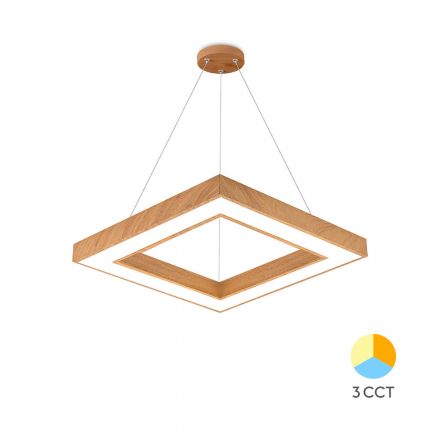 Κρεμαστό Φωτιστικό Blade LED 36W CCT 45x45cm Ξύλο