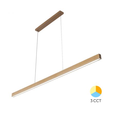 Κρεμαστό Φωτιστικό Ράγα Lina LED 30W CCT 120cm Χρυσό