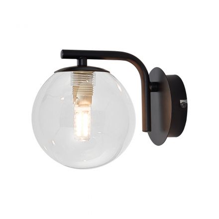 Απλίκα LED G9 Μαύρη Με Διάφανο Γυαλί
