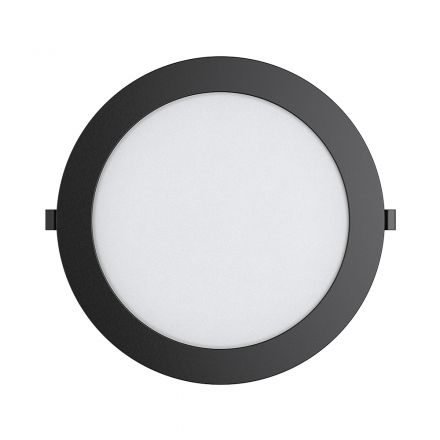 Στρογγυλό Χωνευτό Panel LED 18W 3000K Dimmable Μαύρο