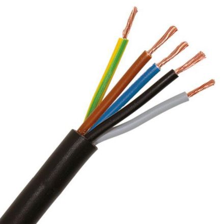 Καλώδιο Εύκαμπτο H05VV-F 5X1mm2 Μαύρο 100m
