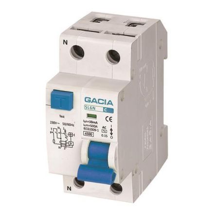 Ρελε Rcbo Διπολικο 20A 4,5Ka 30Ma 1P+N Gacia Type Ac
