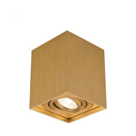Τετράγωνο Spot Οροφής LED GU10 Gama Χρυσό 8x8x10cm