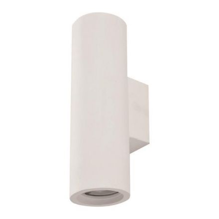 Απλίκα Τοιχου Up-Down Στρογγυλλη Γυψινη 2Xgu10 Max 6W LED Φ75X100X250