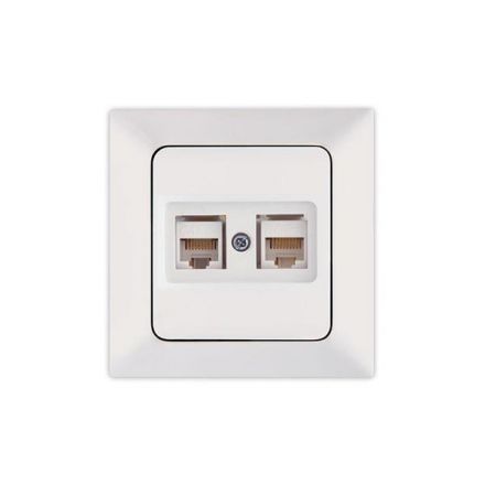 Πρίζα Data CAT 6 RJ 45 Διπλή Λευκή NEAD