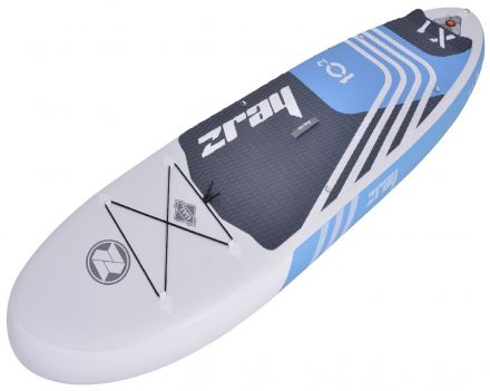 Campus Σανίδα SUP Χ1 ZRAY Με Μονό Πτερύγιο Kαι Kick Pad Αντλία Υψηλής Πίεσης Λευκή/Γκρί