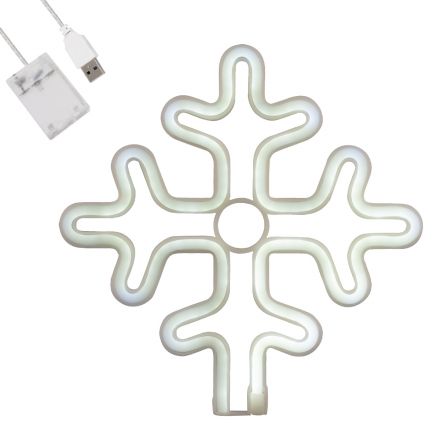 Φωτεινή Επιγραφή NEON LED 5W SNOWFLAKE Kαλώδιο Τροφοδοσίας USB - Μπαταρίας 3xAAA (Δεν Περιλαμβάνονται) - 6000K